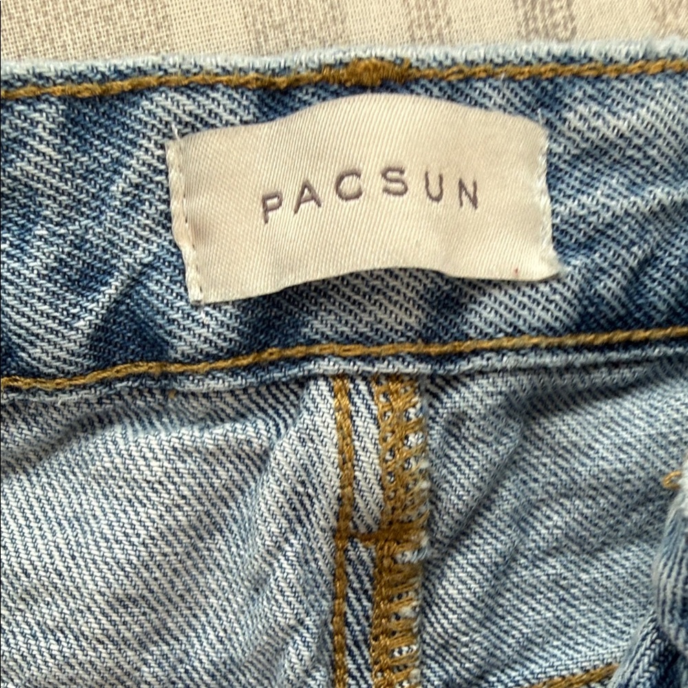 PacSun Light Blue Denim Jeans with Gold Stitching